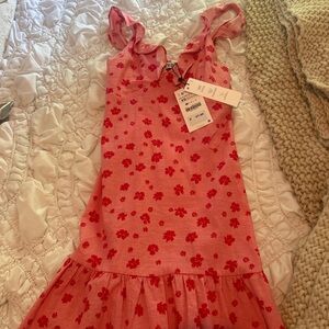 NWT zara pink floral mini dress